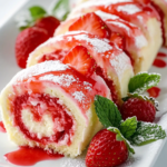 Rollos de Cheesecake de Fresa