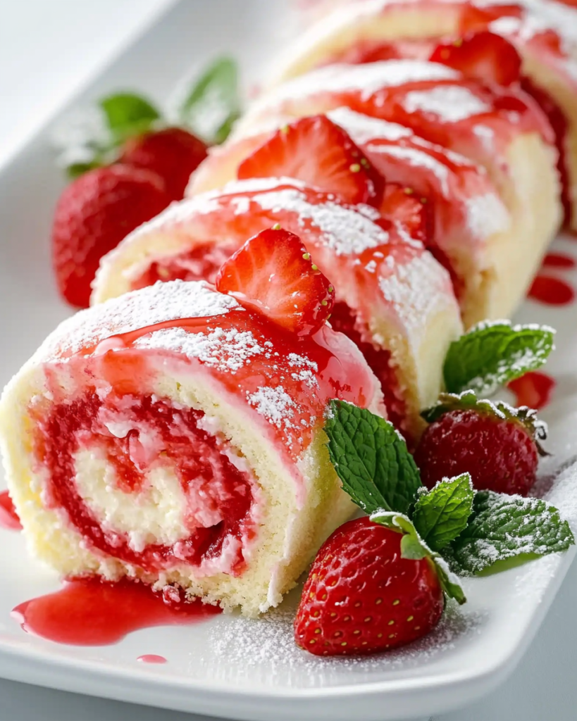 Rollos de Cheesecake de Fresa