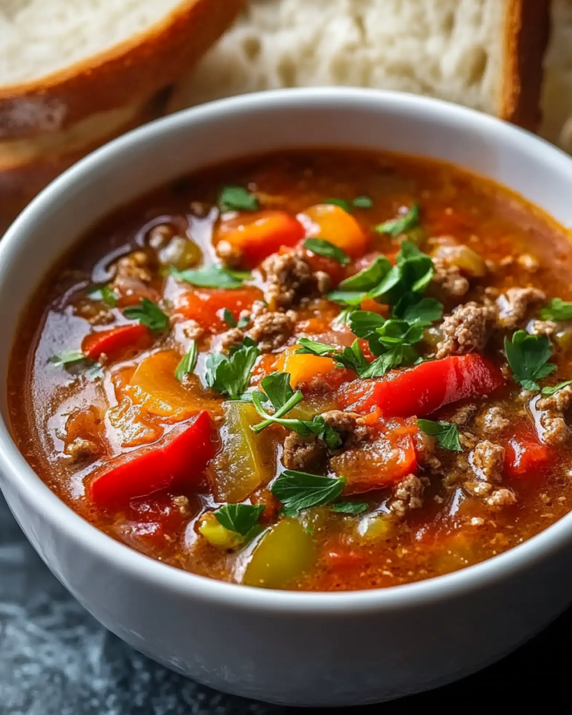 Sopa Reconfortante de Pimientos Rellenos