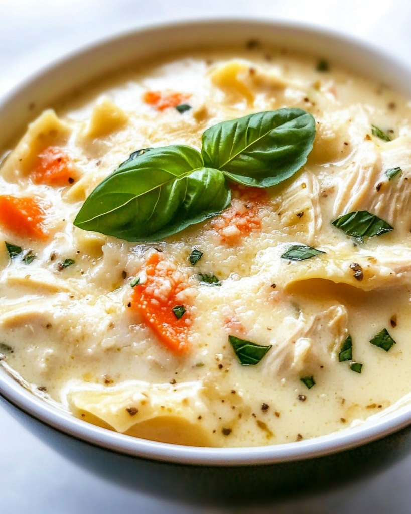 Sopa de Lasaña Blanca de Pollo