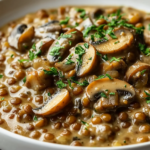 Strogonoff de Lentejas y Champiñones