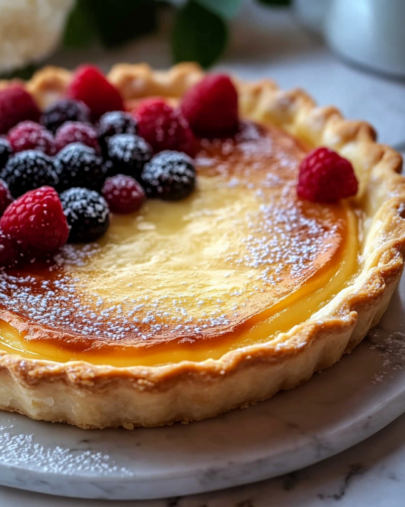 Tarta Clásica de Crema Pastelera de Vainilla