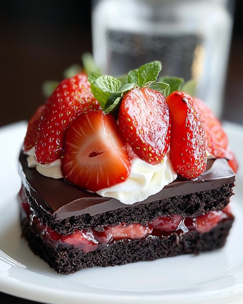 Tarta de Fresas Cubiertas de Chocolate