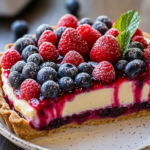 Tarta de Queso Crema y Frutas del Bosque Sin Horno