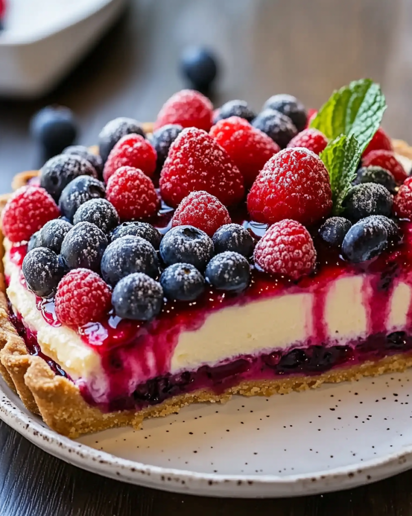 Tarta de Queso Crema y Frutas del Bosque Sin Horno