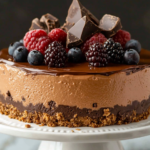 Tarta de Queso de Chocolate con Base de Galleta