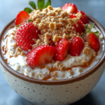 Tarta de Queso de Fresa en Avena Nocturna