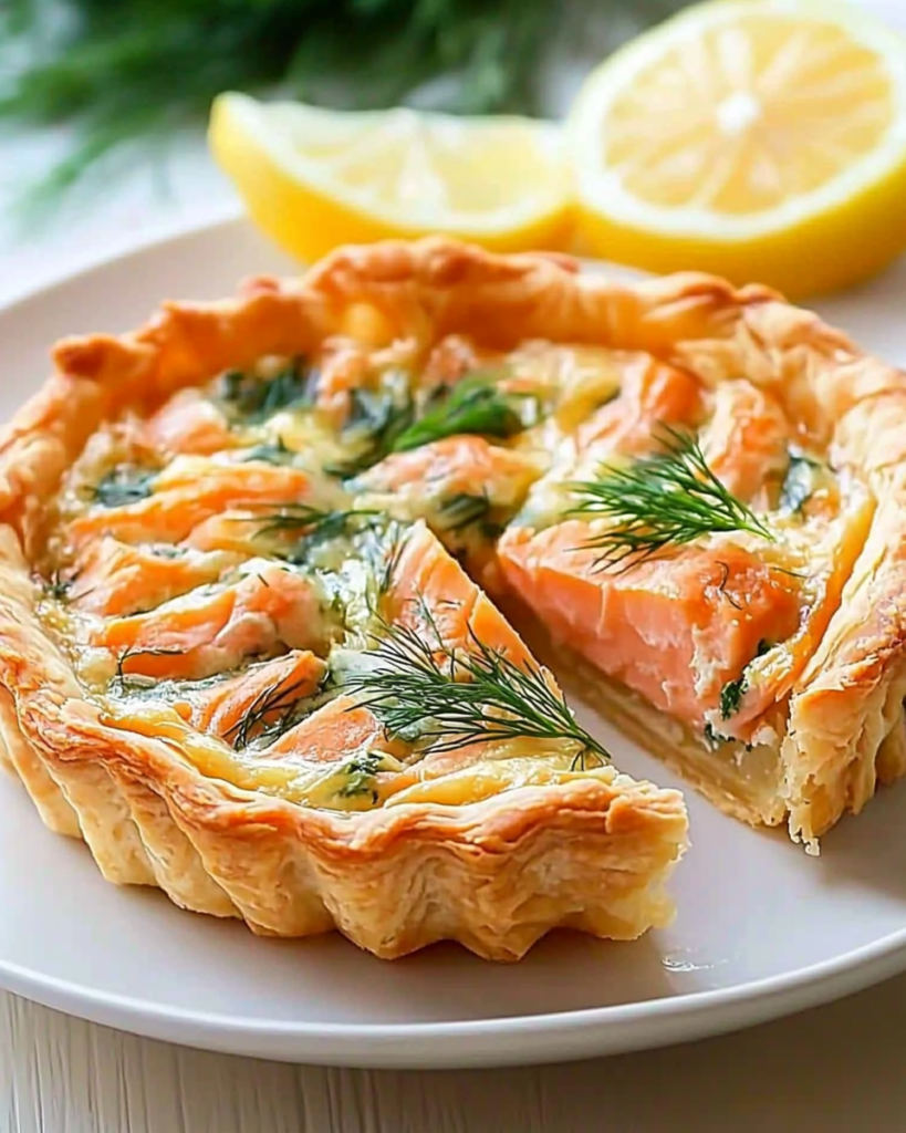 Tarta de Salmón en Hojaldre Dorado