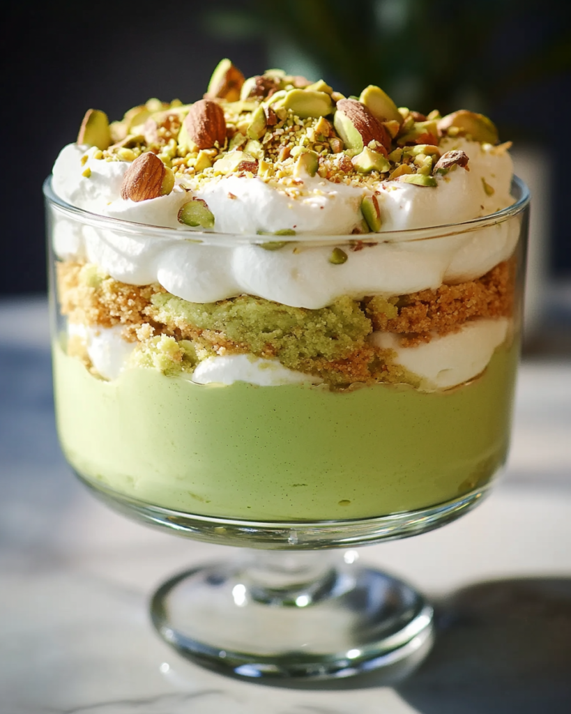 Trifle de Cheesecake de Pistacho Ligero y Esponjoso