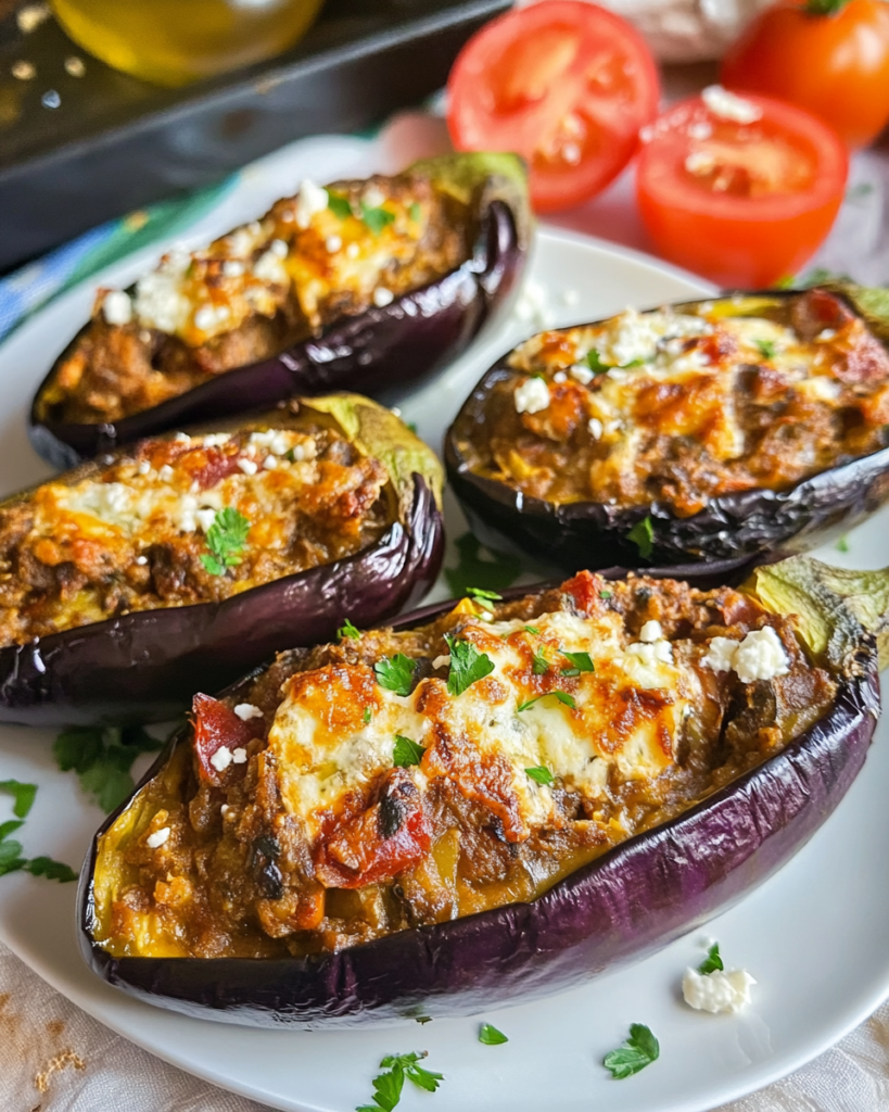 Berenjenas al horno rellenas al estilo italiano