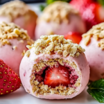 Bolas Energéticas de Cheesecake de Fresa