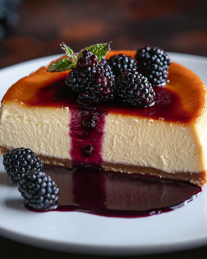 Cheesecake de Niebla Londinense con Salsa de Mora