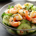 Ensalada Refrescante de Pepino y Camarones