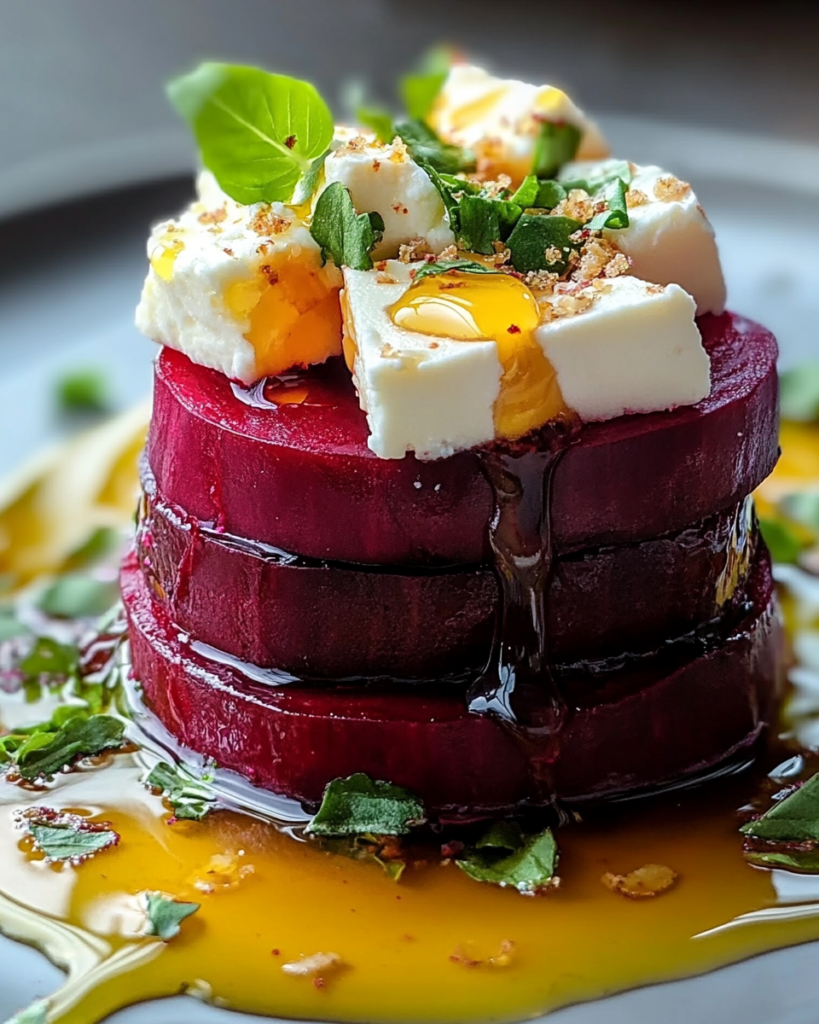 Ensalada de Remolacha Asada y Feta con Miel