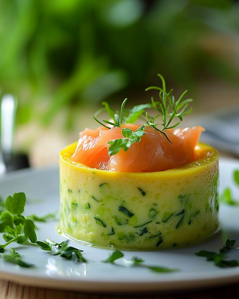Flan Ligero de Calabacín y Salmón