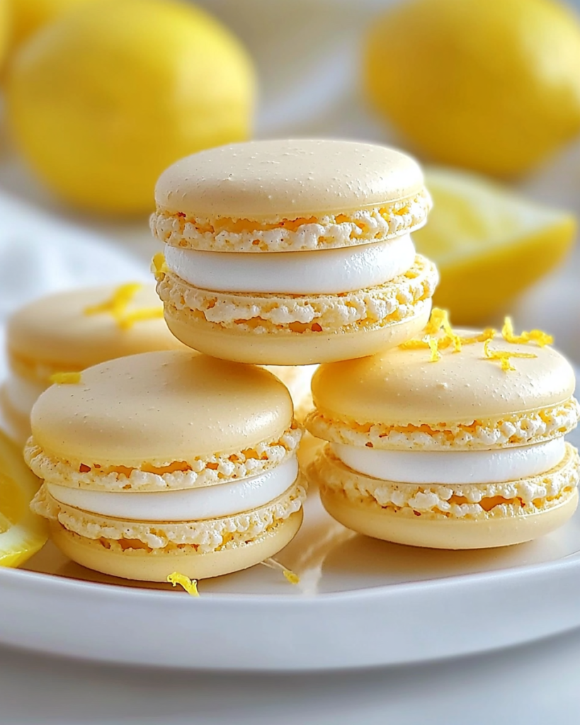 Macarons de Limón Brillantes y Cítricos