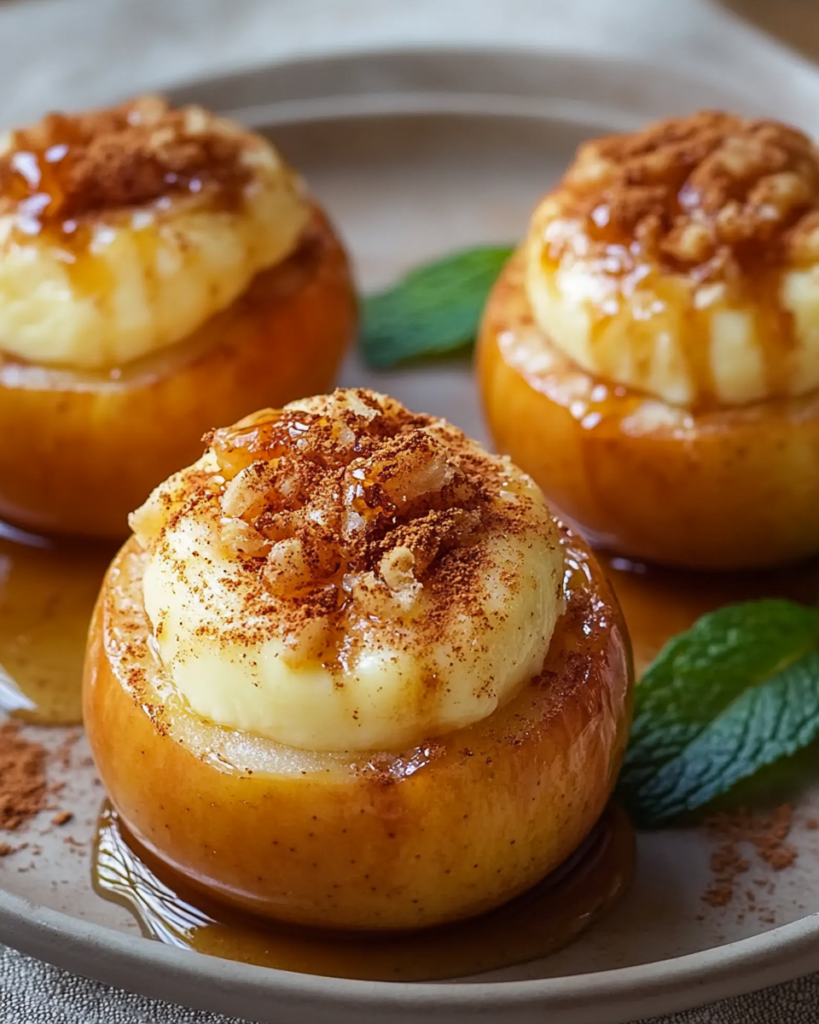 Manzanas al horno rellenas de cheesecake