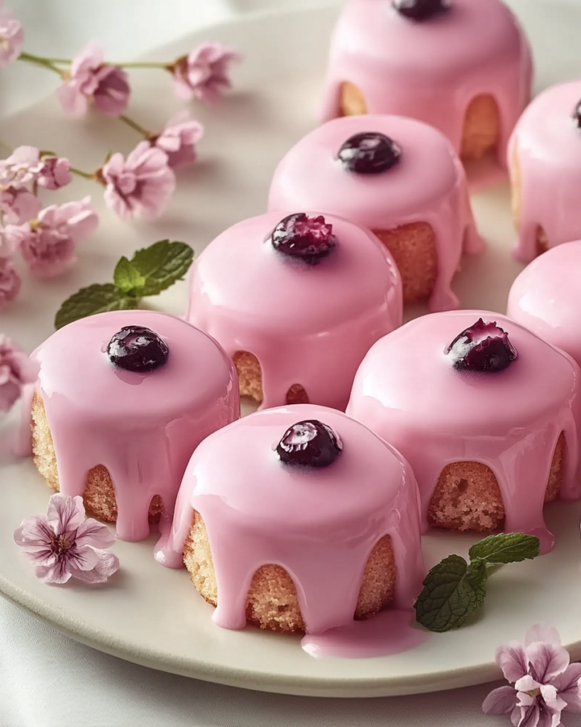 Mini Pasteles de Masa de Galleta Rosa