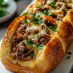Pan de Ajo Relleno de Cheesesteak