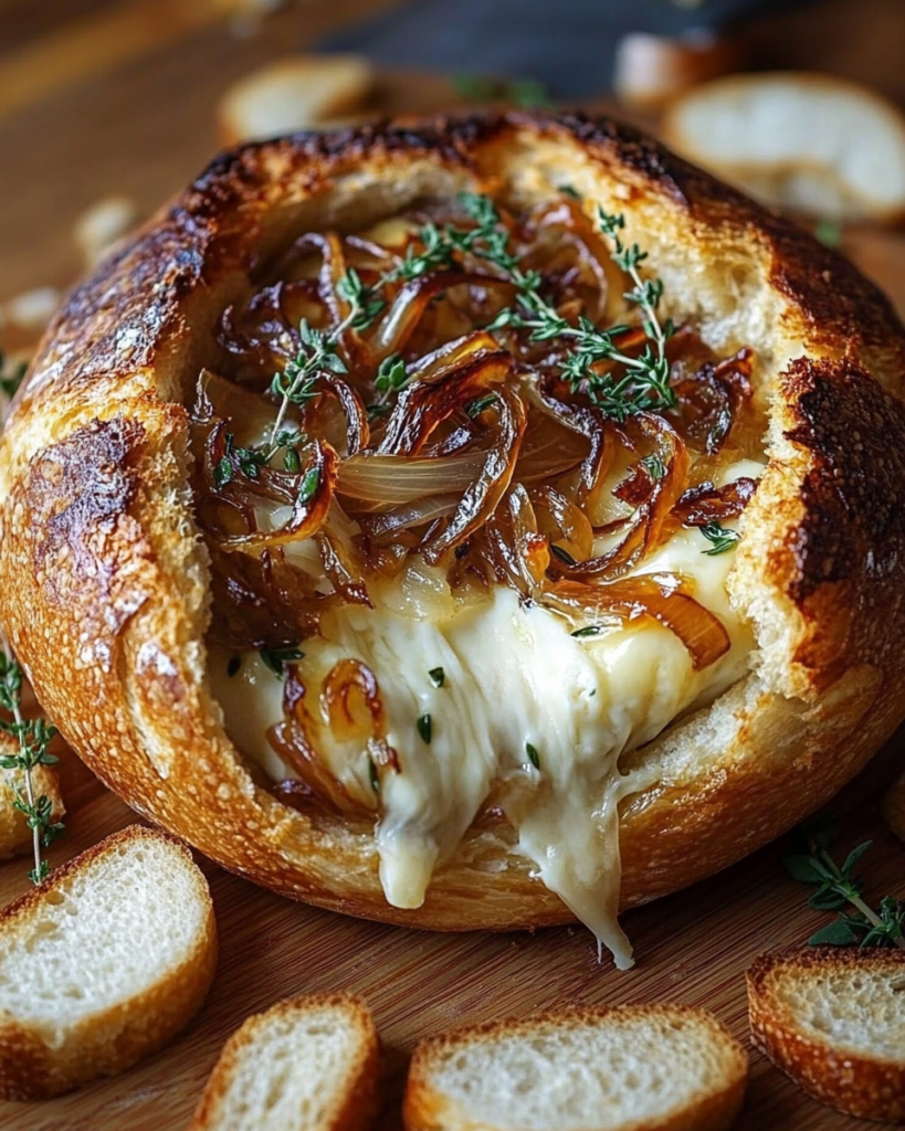 Pan de Camembert al Horno con Cebolla Caramelizada