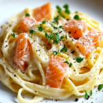 Pasta Carbonara con Salmón Ahumado