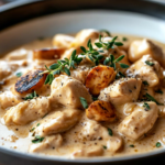 Pollo Stroganoff Dorado con Semilla de Wattleseed