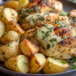 Pollo y Papas en Salsa Cremosa de Ajo y Parmesano
