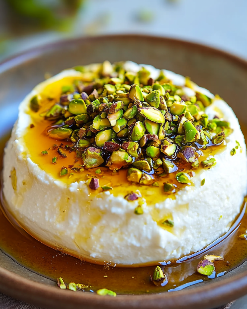 Ricotta con Miel y Pistachos