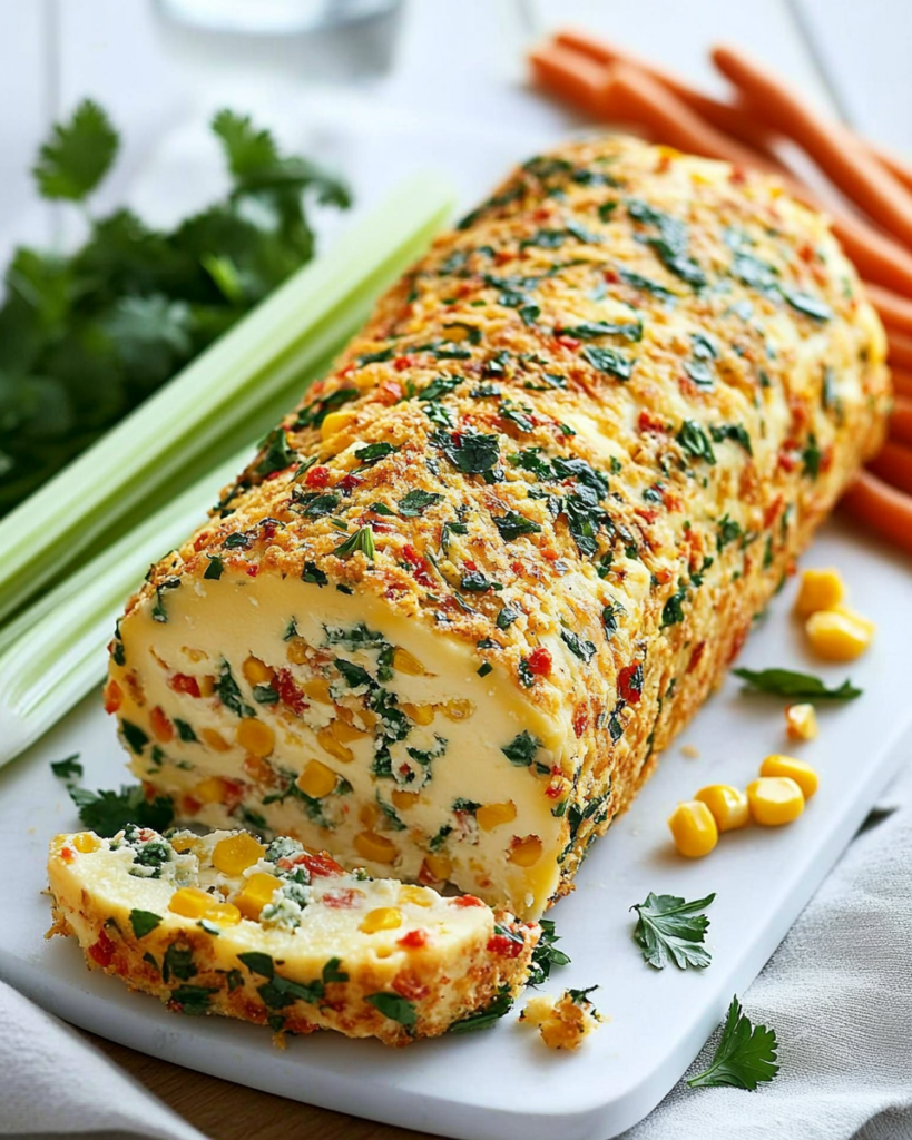 Rollo de Queso con Relish de Maíz