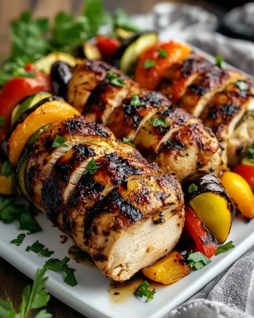 Roulade de pollo con verduras asadas en Airfryer