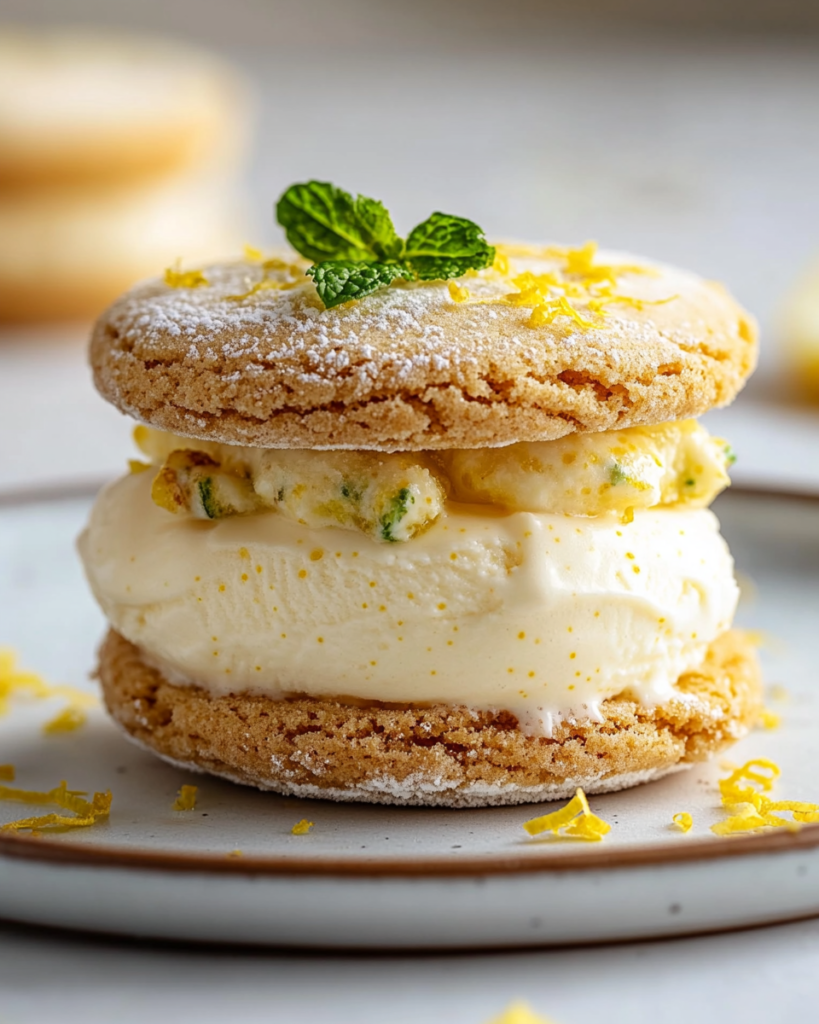 Sándwich de Helado de Mousse de Limón Invertido
