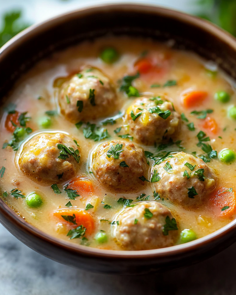 Sopa Sueca de Albóndigas Cálida y Reconfortante