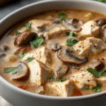 Sopa de Pollo a la Rotisserie con Champiñones