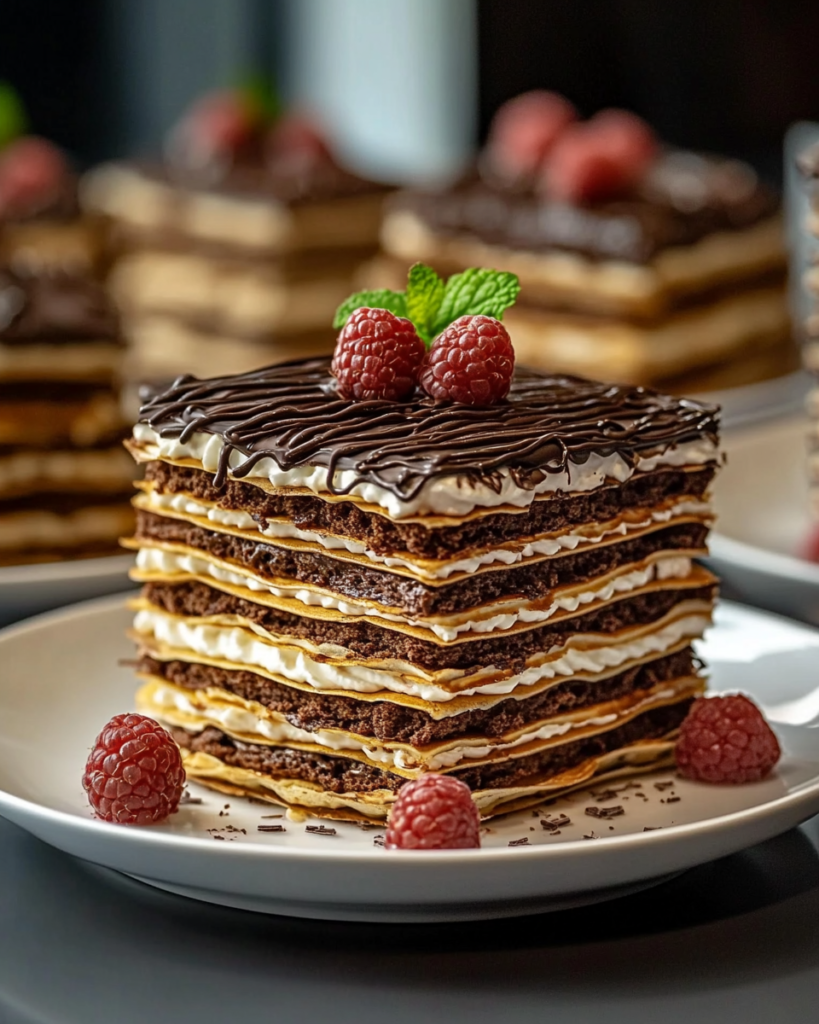 Tarta de Crepas de Chocolate