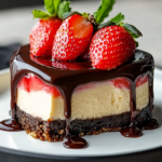 Tarta de Queso de Fresa con Chocolate