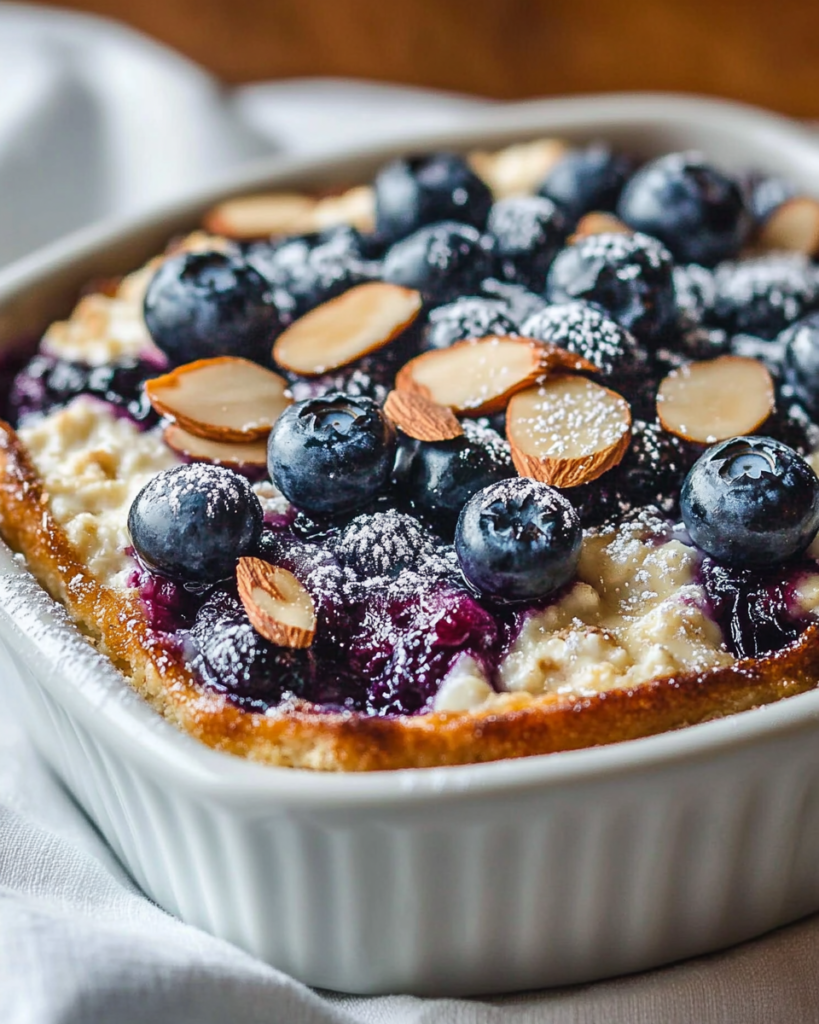 Tarta de Requesón con Arándanos y Almendras
