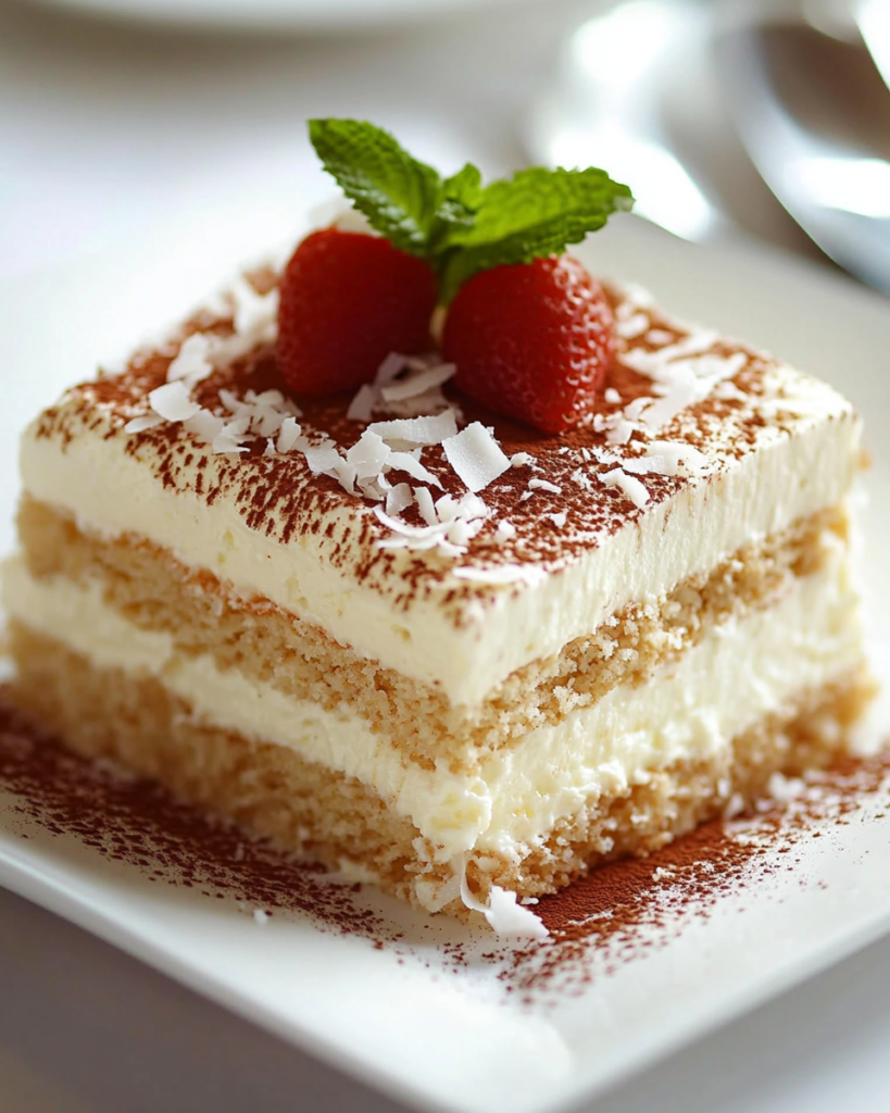 Tiramisú Raffaello: 8 Capas de Placer de Coco