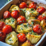 Tortilla Vegana Toscana con Alcachofas y Tomates