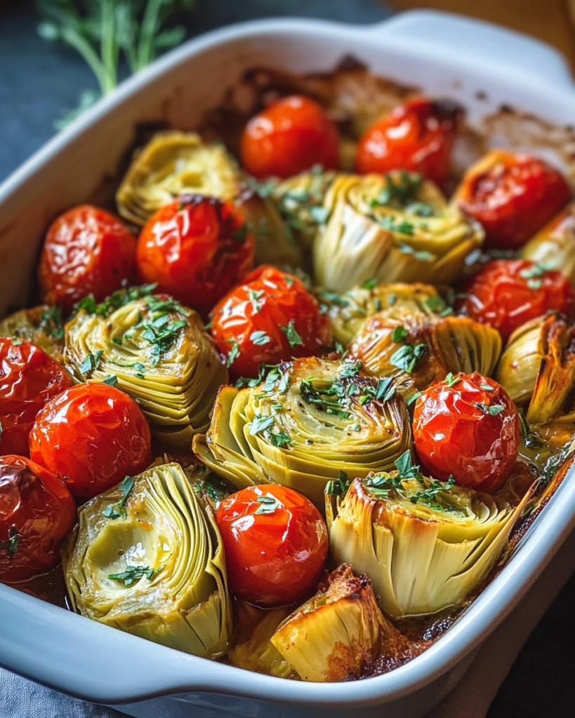 Tortilla Vegana Toscana con Alcachofas y Tomates