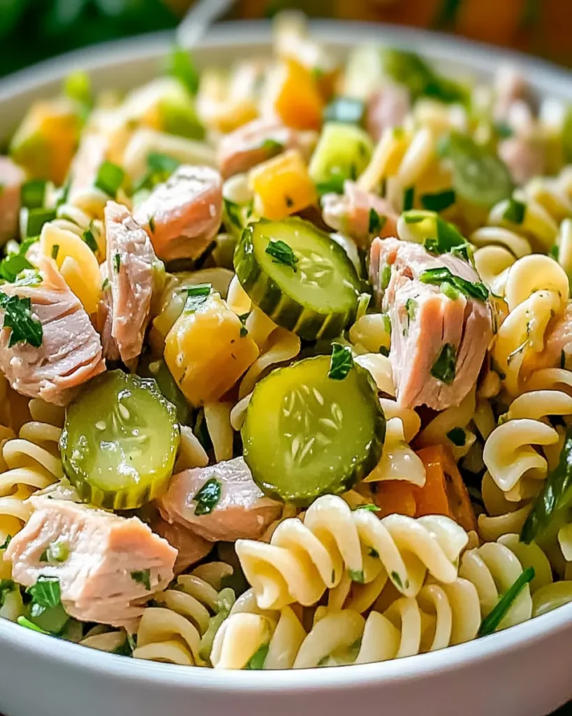 Ensalada de Pasta con Atún y Pepinillos en Vinagre First Image First Image