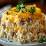 Cazuela de Arroz con Hamburguesa y Queso First Image First Image