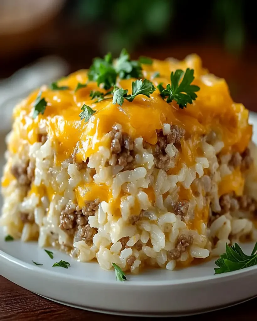 Cazuela de Arroz con Hamburguesa y Queso First Image First Image