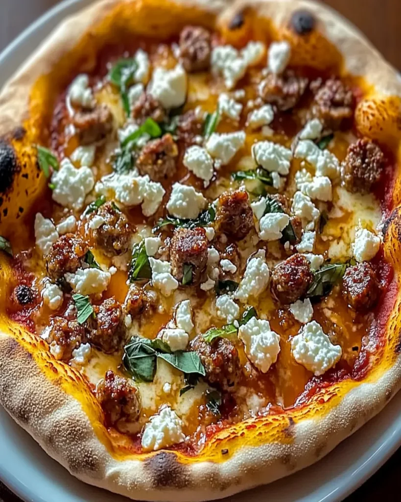 Pizza Picante de Salchicha, Feta y Miel First Image First Image