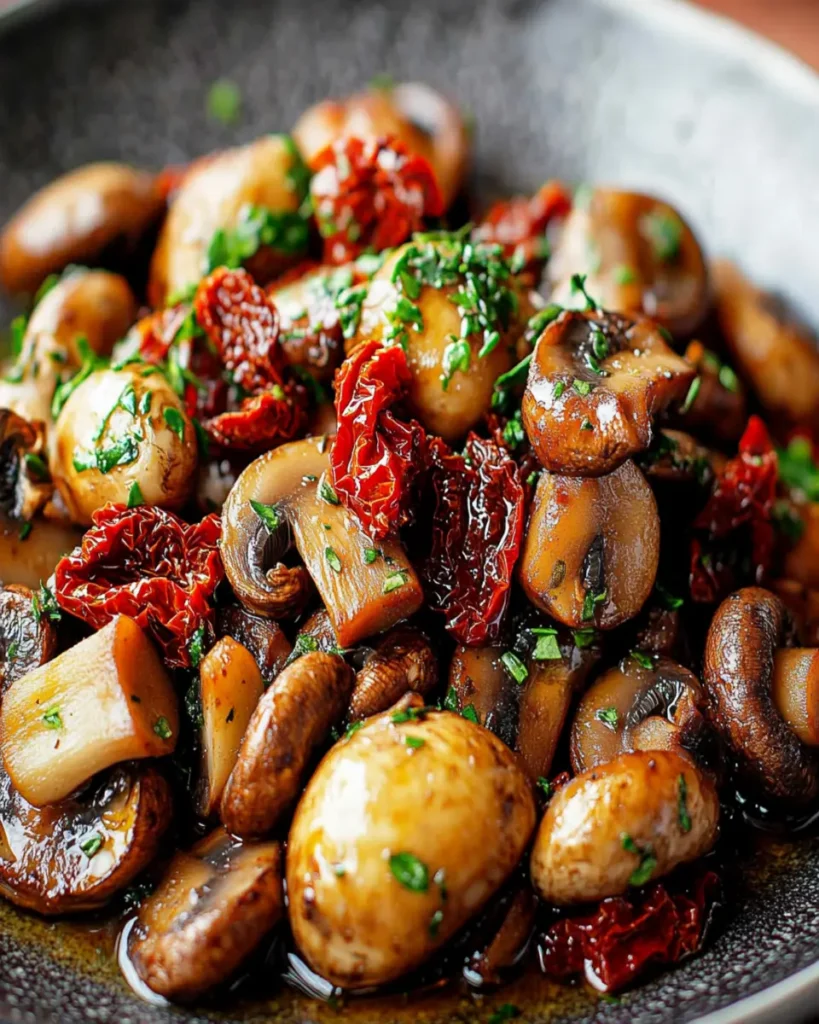 Champiñones al Ajo con Tomates Secos First Image First Image