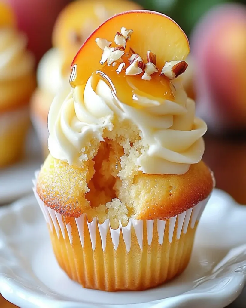 Cupcakes de Melocotón con Crema de Queso y Miel First Image First Image