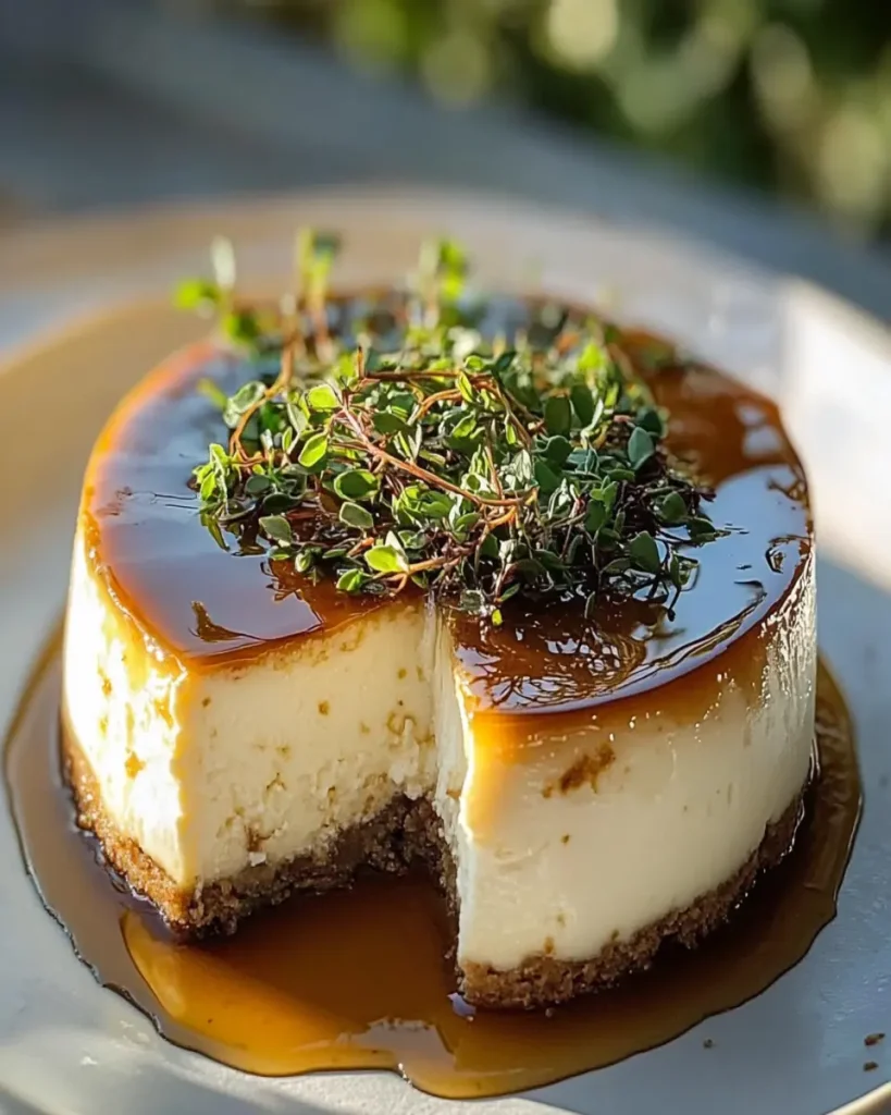 Cheesecake Salado de Feta con Miel y Hierbas First Image First Image