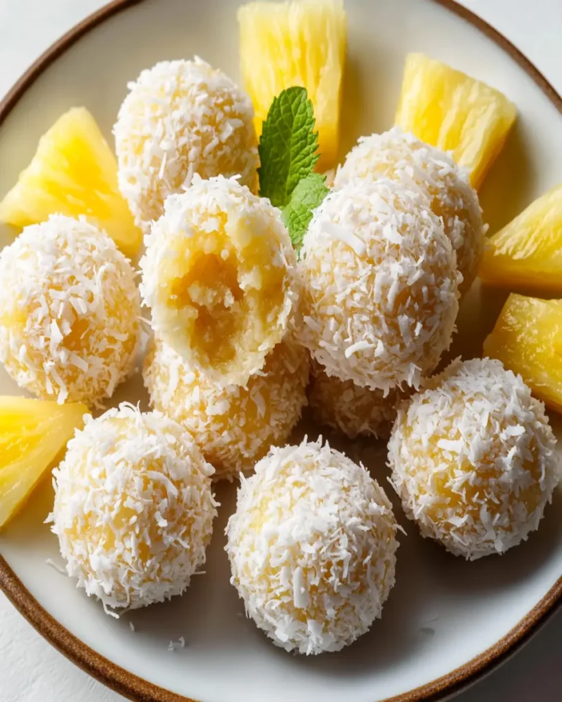Bolas de Piña y Coco Sin Hornear First Image First Image
