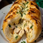 Pan de plano relleno de pollo cremoso al ajo First Image First Image