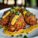 Pollo Empanizado con Pretzel y Salsa Cremosa de Mostaza y Cheddar First Image First Image