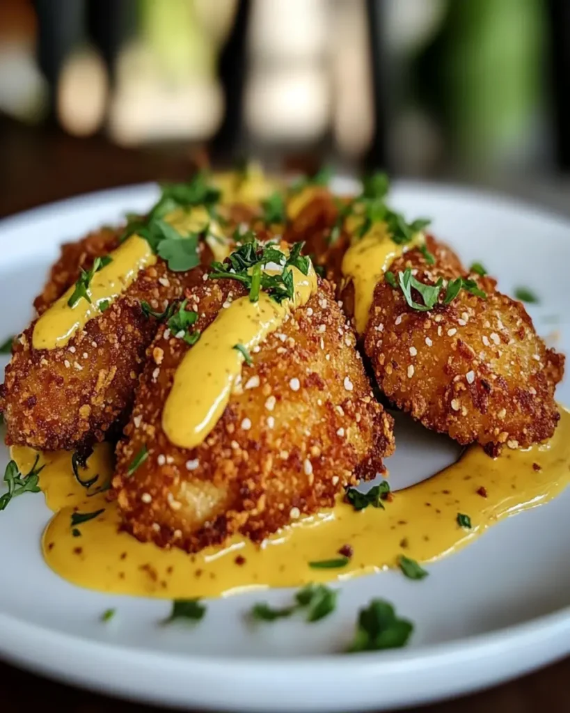 Pollo Empanizado con Pretzel y Salsa Cremosa de Mostaza y Cheddar First Image First Image